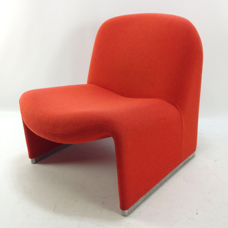 Vintage orange Alky armchairs by Giancarlo Piretti for Artifort