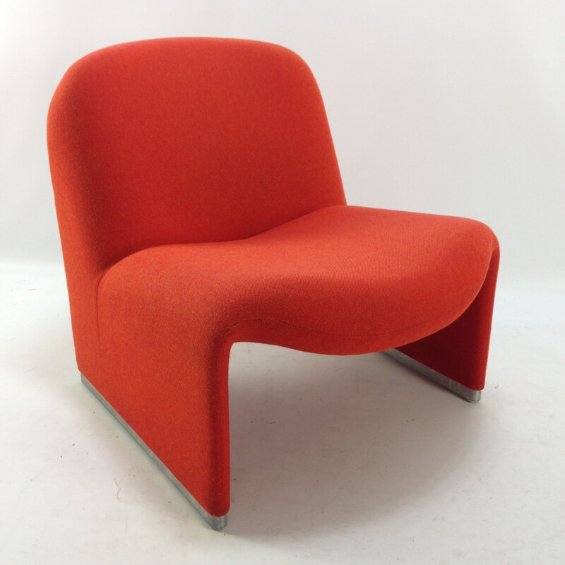 Vintage orange Alky armchairs by Giancarlo Piretti for Artifort