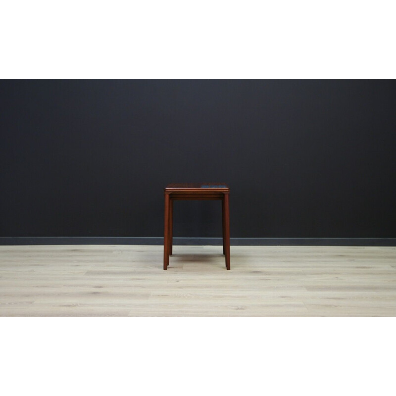 Set of 3 vintage nesting tables in rosewood