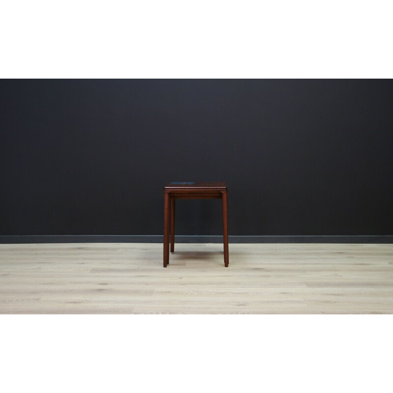 Set of 3 vintage nesting tables in rosewood