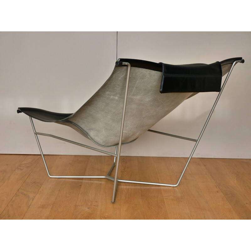 Vintage chair in black leather by David Weeks for Habitat