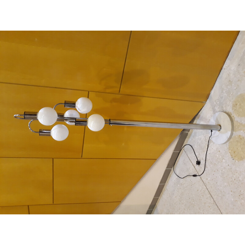 Vintage floor lamp in marble by Gaetano Sciolari