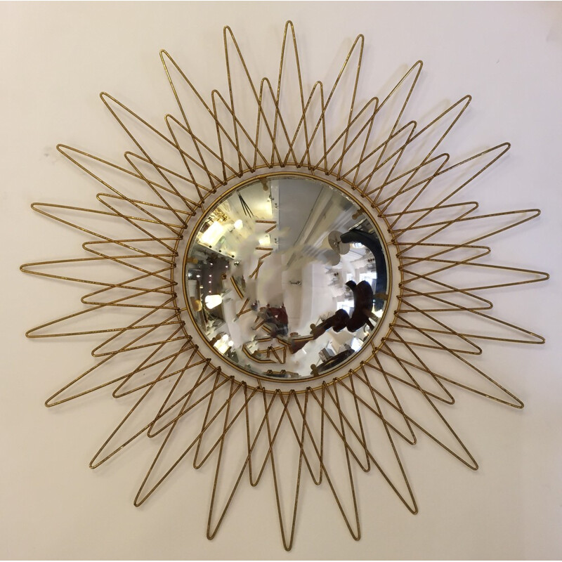 Vintage mirror in gilded metal and glass - 1960s