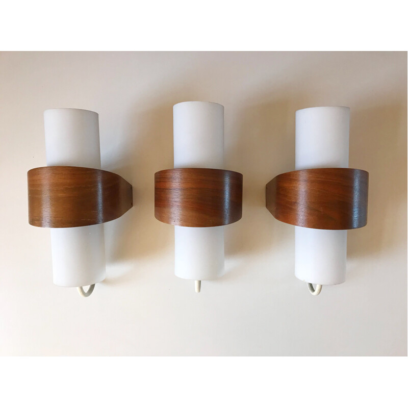 Set of 3 white wall lights by Philips