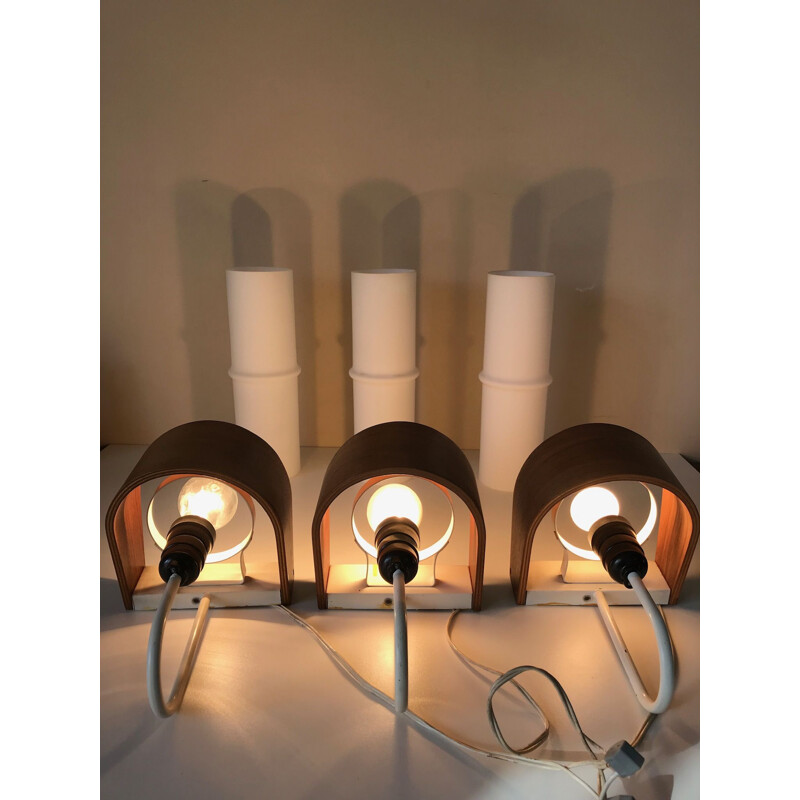 Set of 3 white wall lights by Philips