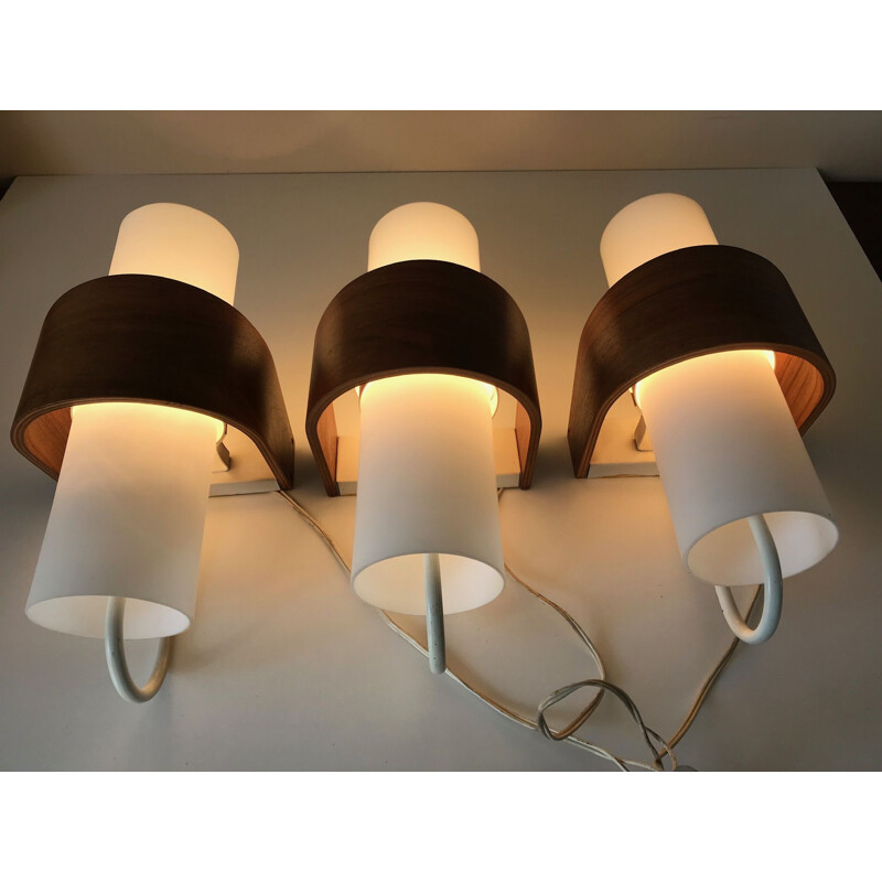 Set of 3 white wall lights by Philips