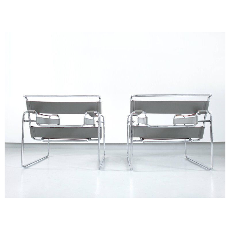 Set of 2 vintage Wassily armchairs by Marcel Breuer for Knoll