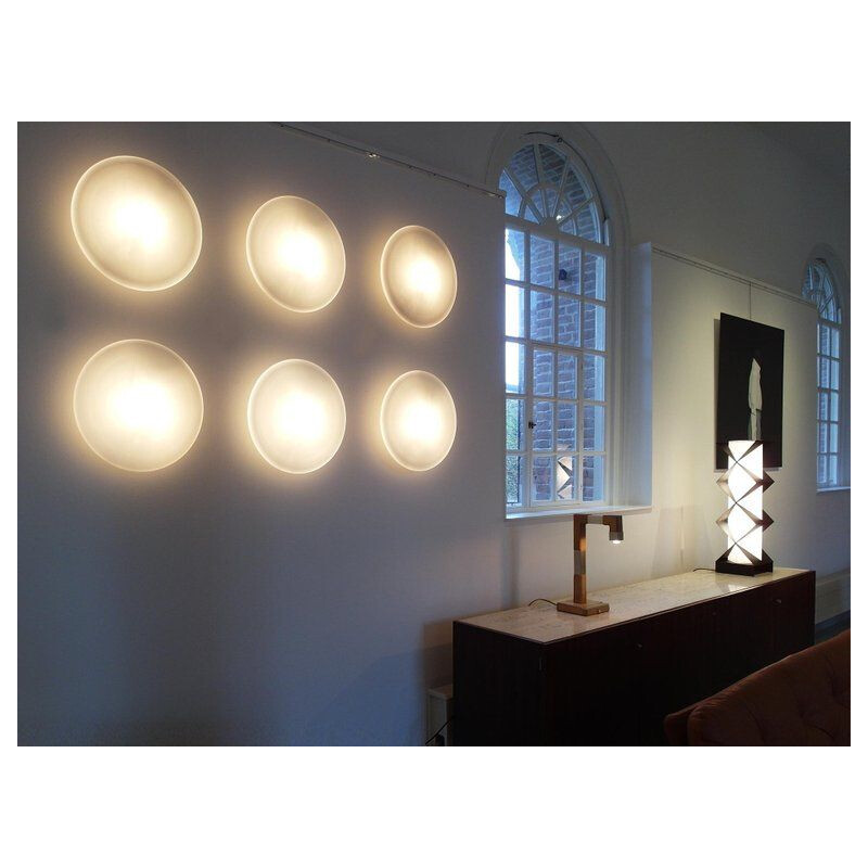 Set of 6 wall lights in opaline by Raak