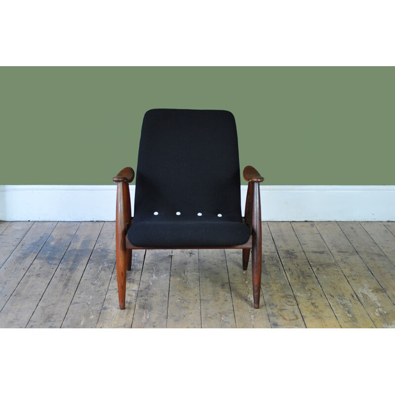 Vintage wool armchair by Louis van Teeffelen