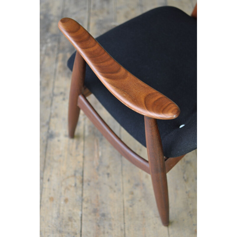 Vintage wool armchair by Louis van Teeffelen