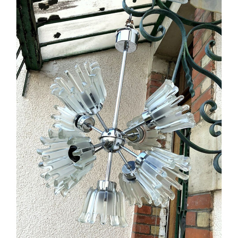 Vintage Sputnik chandelier by Doria Leuchten