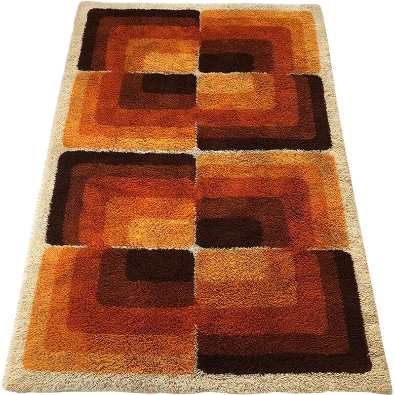 Vintage Cubic rug in wool by Desso Netherlands 1970