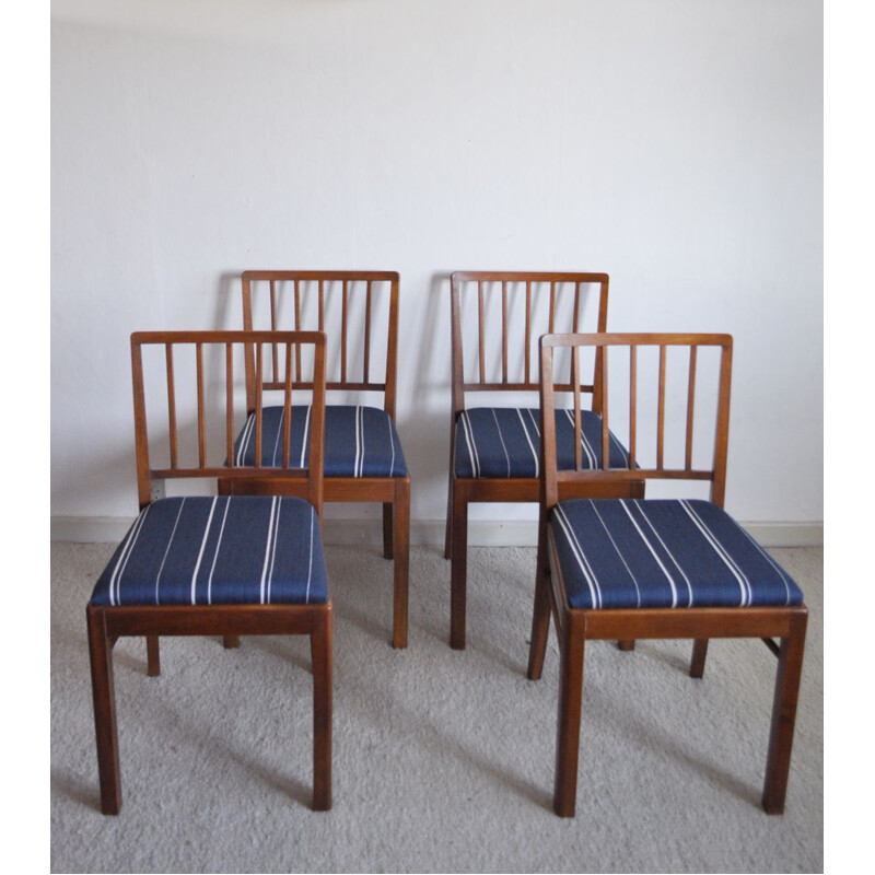 Set of 4 Danish dining chairs in mahogany