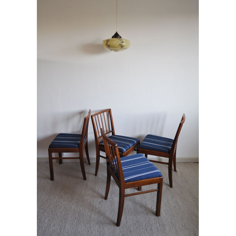 Set of 4 Danish dining chairs in mahogany