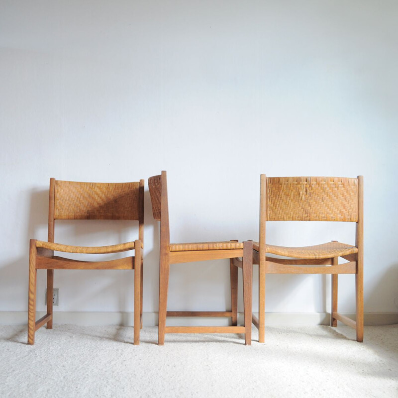 Suite de 3 chaises vintage modèle 351 par Peter Hvidt