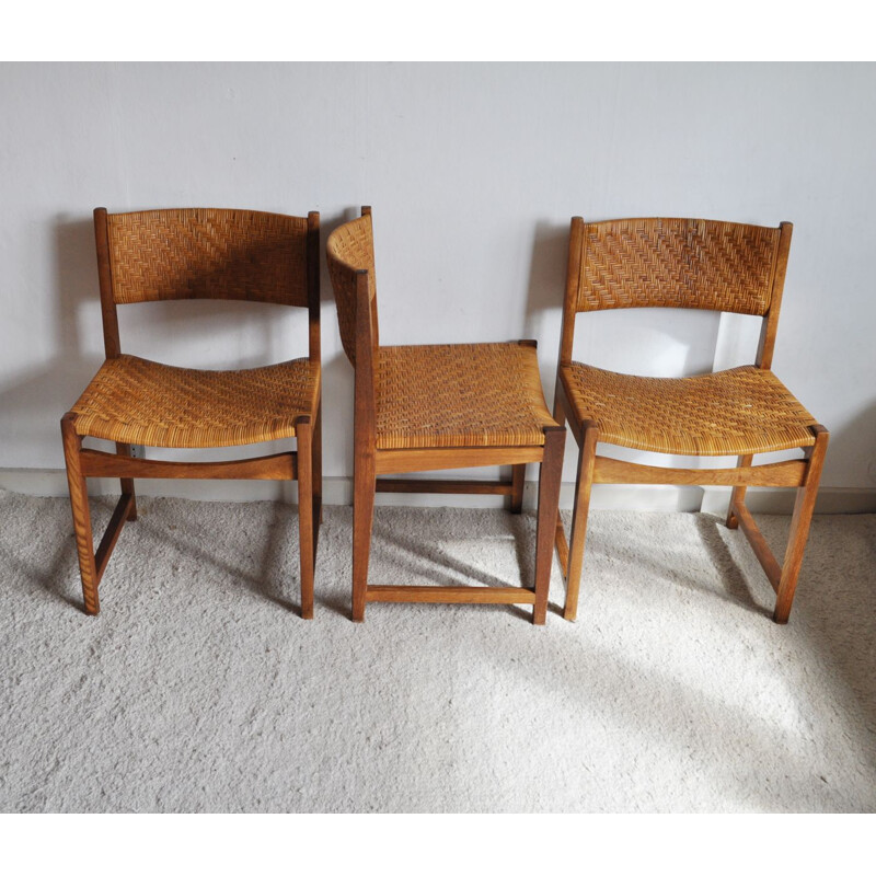 Set of 3 vintage chairs model 351 by Peter Hvidt