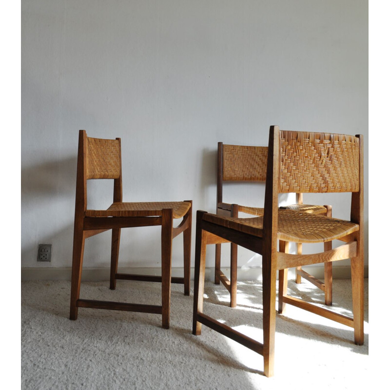 Set of 3 vintage chairs model 351 by Peter Hvidt