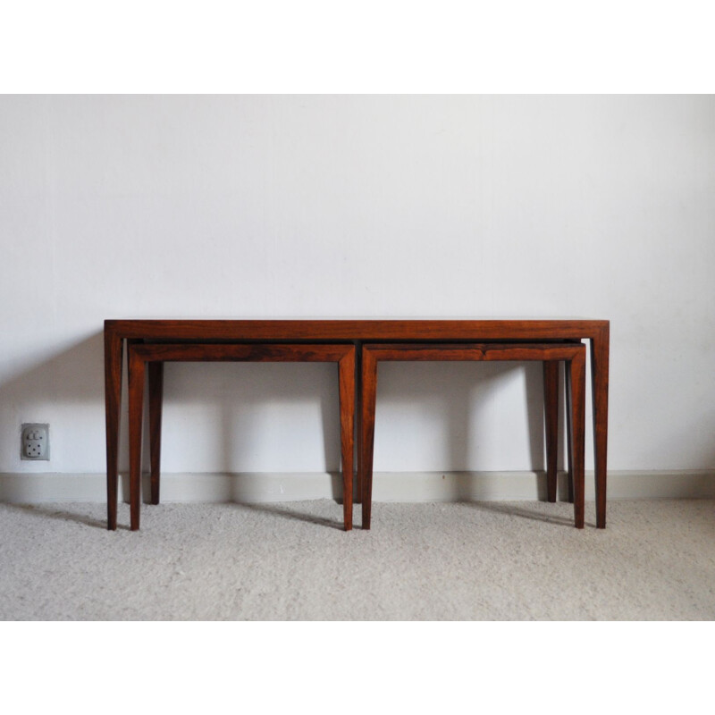 Set of 3 nesting tables in rosewood by Severin Hansen