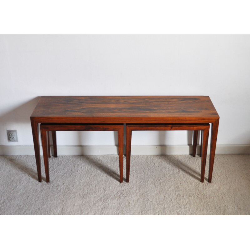 Set of 3 nesting tables in rosewood by Severin Hansen