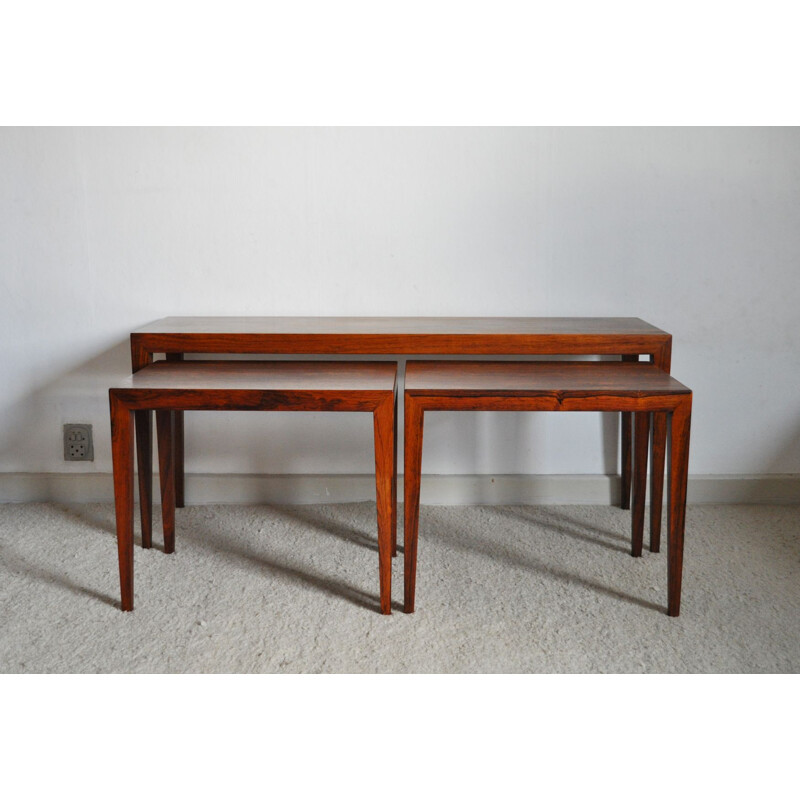 Set of 3 nesting tables in rosewood by Severin Hansen