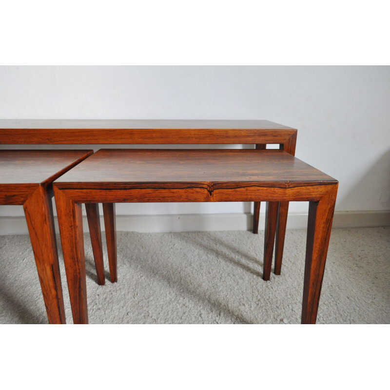 Set of 3 nesting tables in rosewood by Severin Hansen