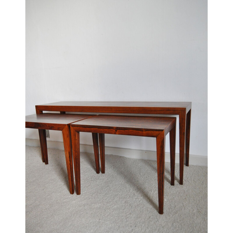 Set of 3 nesting tables in rosewood by Severin Hansen