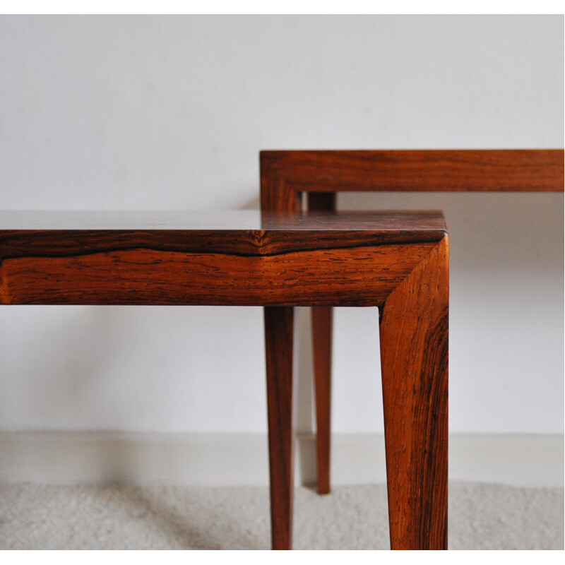 Set of 3 nesting tables in rosewood by Severin Hansen