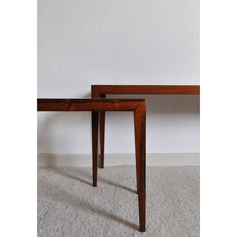 Set of 3 nesting tables in rosewood by Severin Hansen