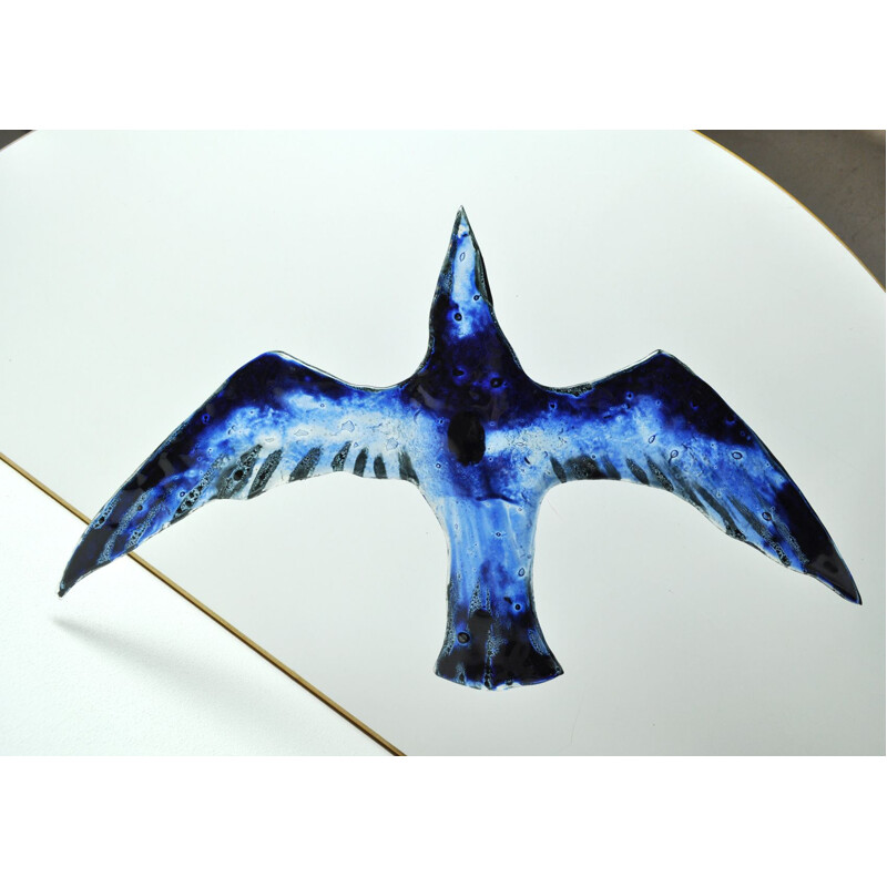 Vintage blue glass bird by Tróndur Patursson
