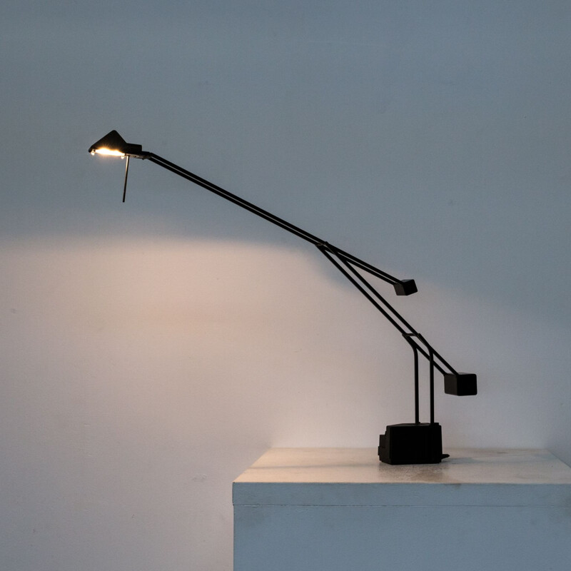 Vintage black metal lamp for Fase