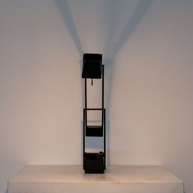 Vintage black metal lamp for Fase