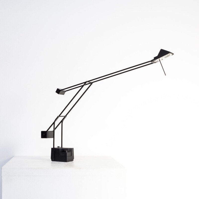 Vintage black metal lamp for Fase