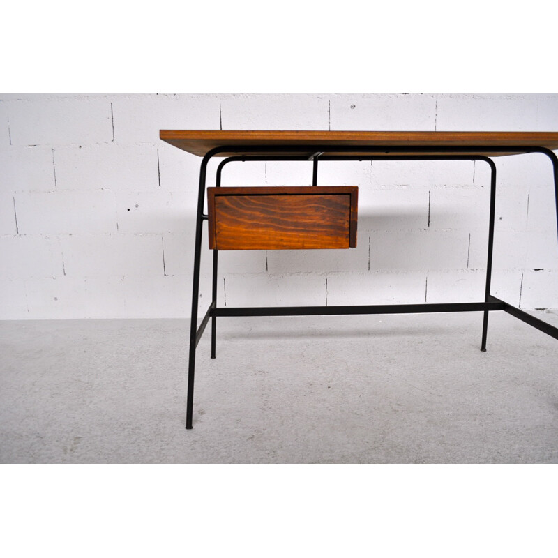 CM 178 desk in metal, ashwood and formica, Pierre PAULIN - 1960s