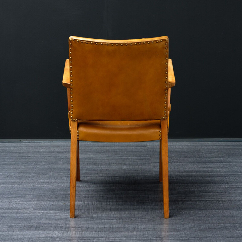 Vintage German armchair in cognac leather