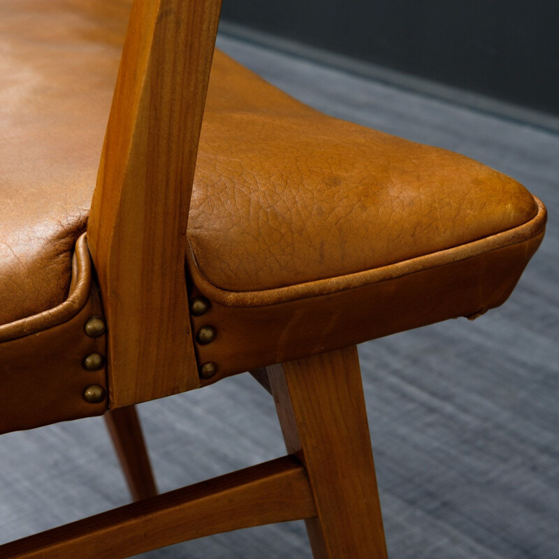 Vintage German armchair in cognac leather
