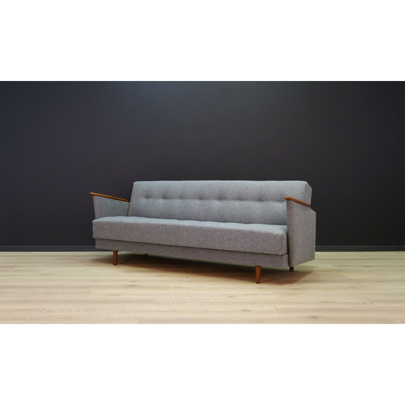 Vintage Danish grey 3-seater sofa