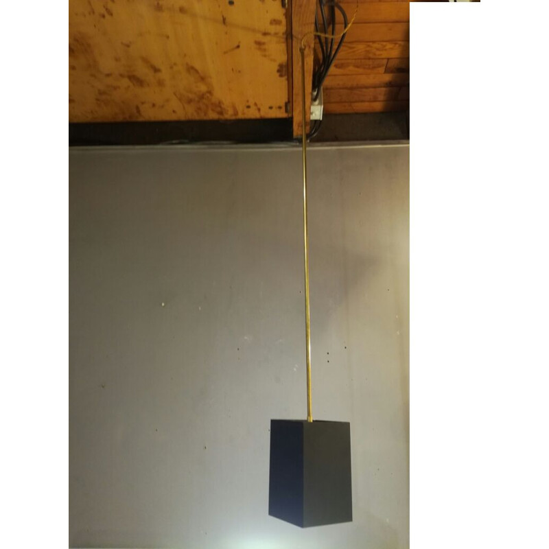 Lámpara de suspensión vintage de metal y latón "Viervoud" de Raak, 1970