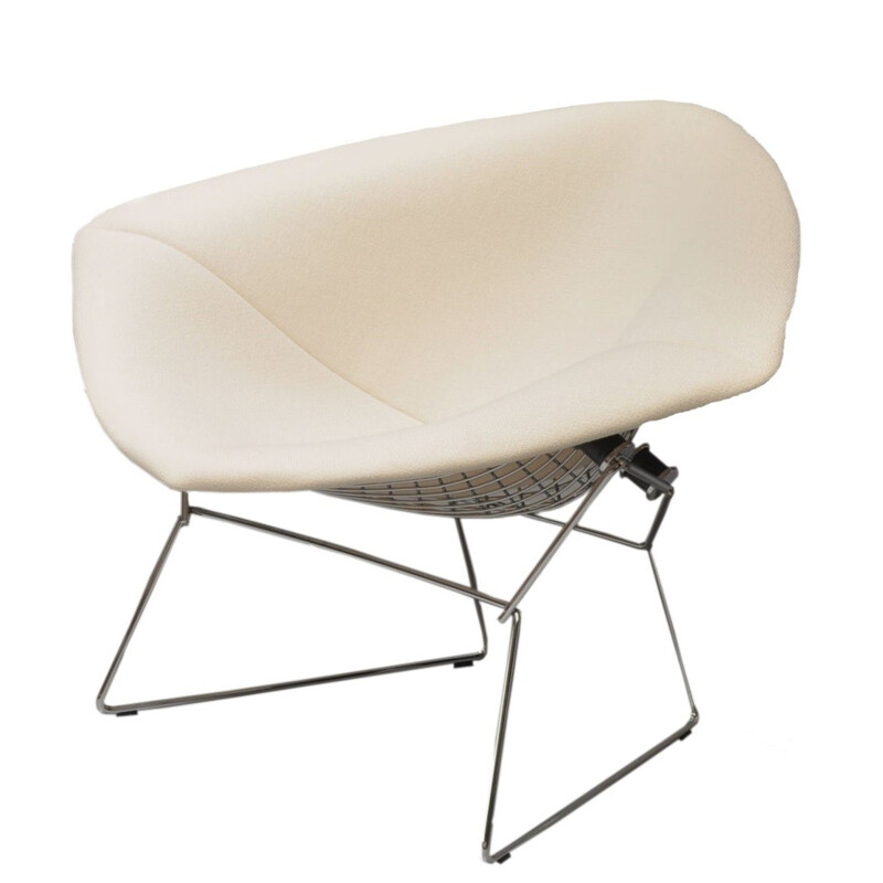 Large Diamond Chair in chromium, fabric and steel, Harry BERTOIA, Knoll International edition - 1950s