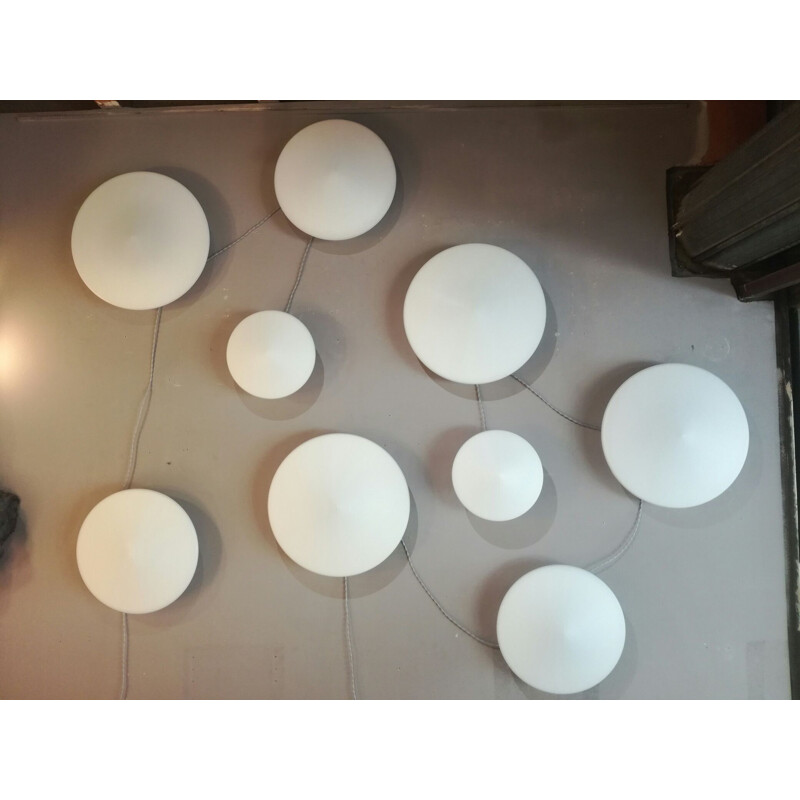 Set of 9 vintage wall lamps "Discus" by Raak