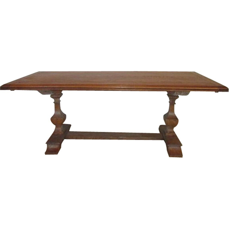 Vintage massive table in oak