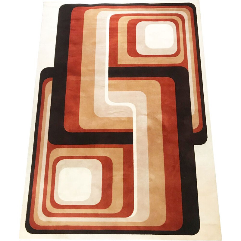 Vintage brown carpet in wool