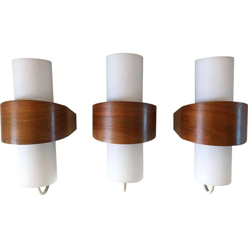 Set of 3 white wall lights by Philips