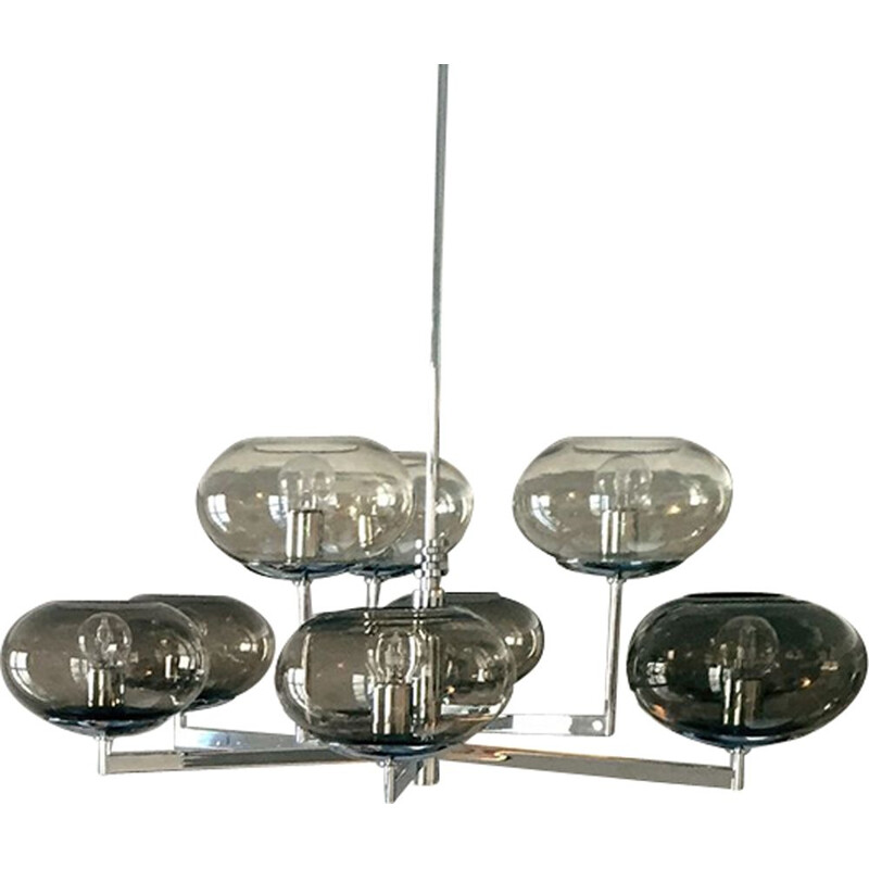 Vintage metal chandelier by Gaetano Sciolari