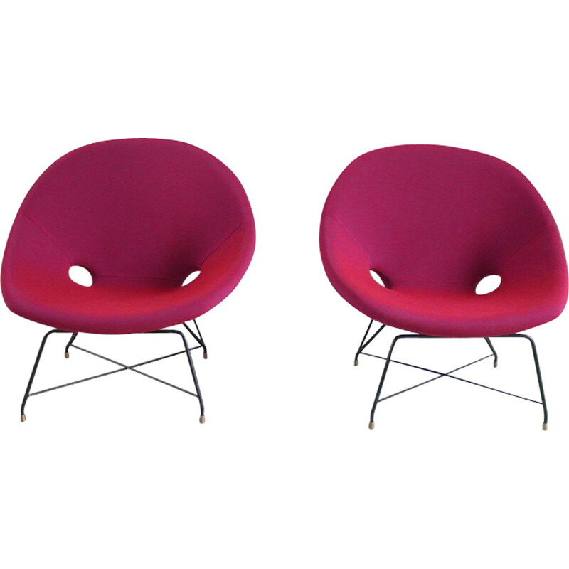 Pair of vintage Cosmos armchairs by Augusto Bozzi for Saporiti