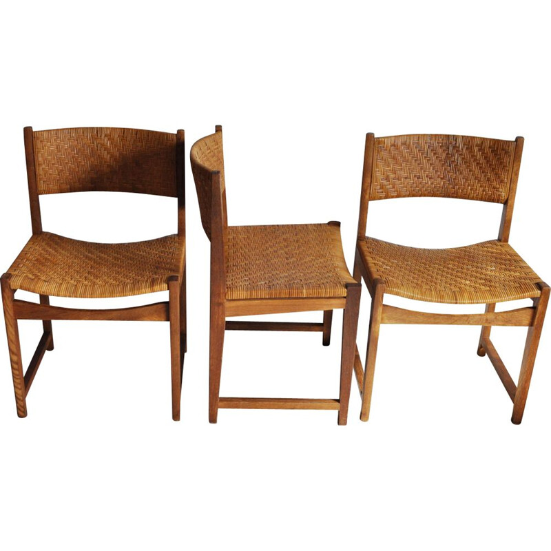 Suite de 3 chaises vintage modèle 351 par Peter Hvidt