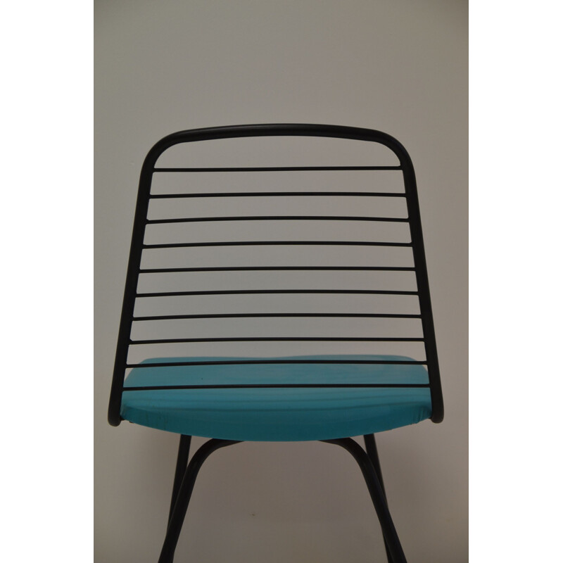Vintage blue chair by Jean-Louis Bonnant