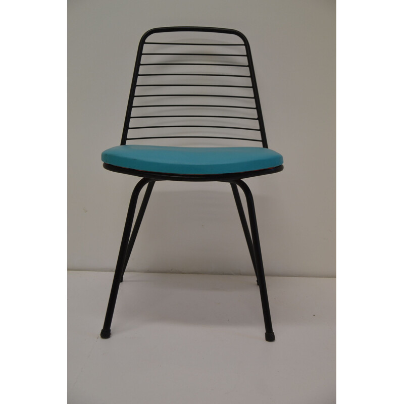 Vintage blue chair by Jean-Louis Bonnant