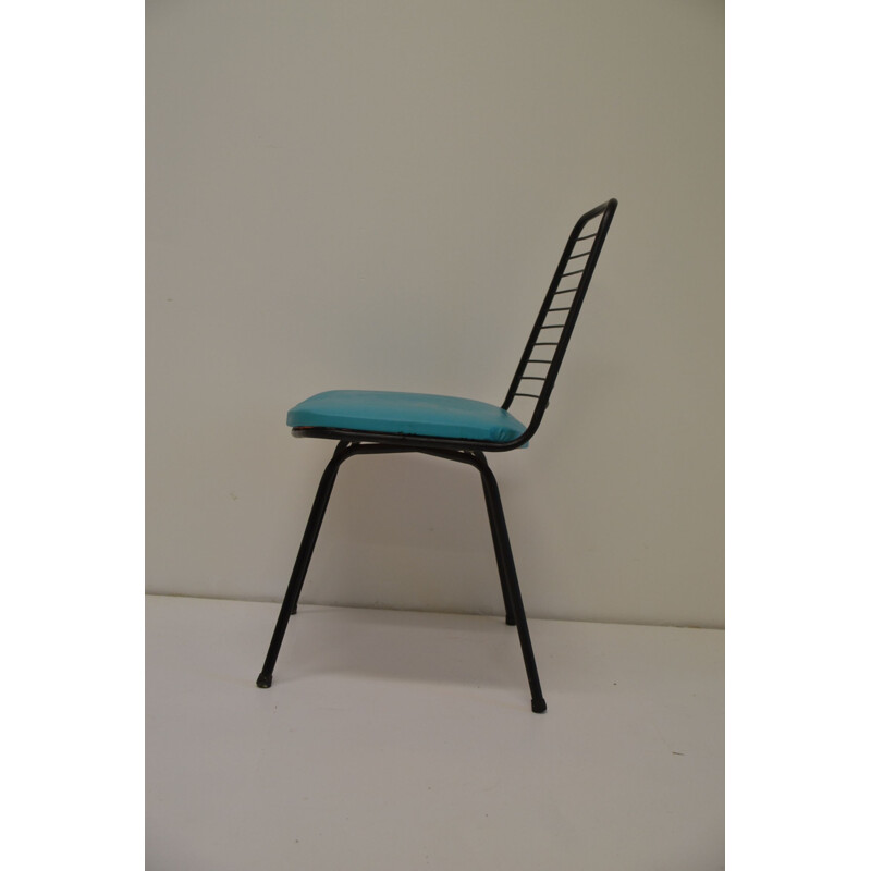 Vintage blue chair by Jean-Louis Bonnant
