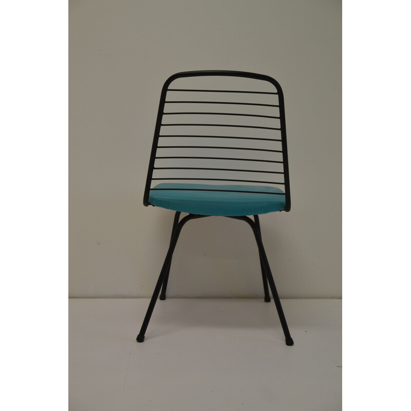 Chaise bleue vintage par Jean-Louis Bonnant