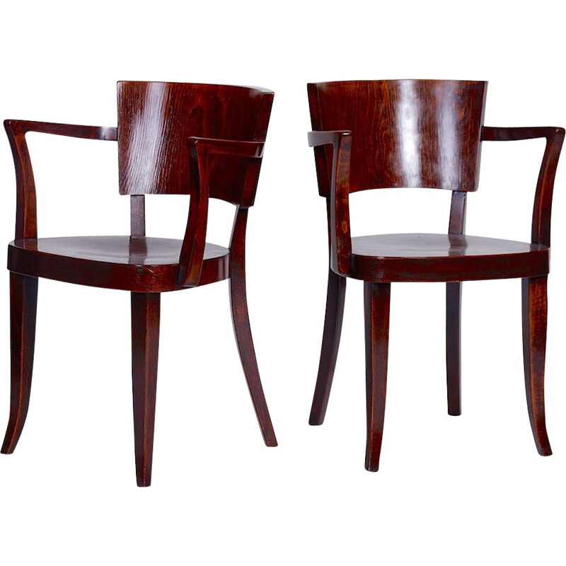 Set of 2 wooden chairs by Thonet